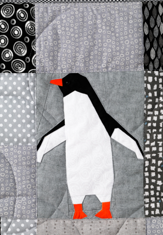 Laatste deel zwart-witte dierenquilt: de pinguïn